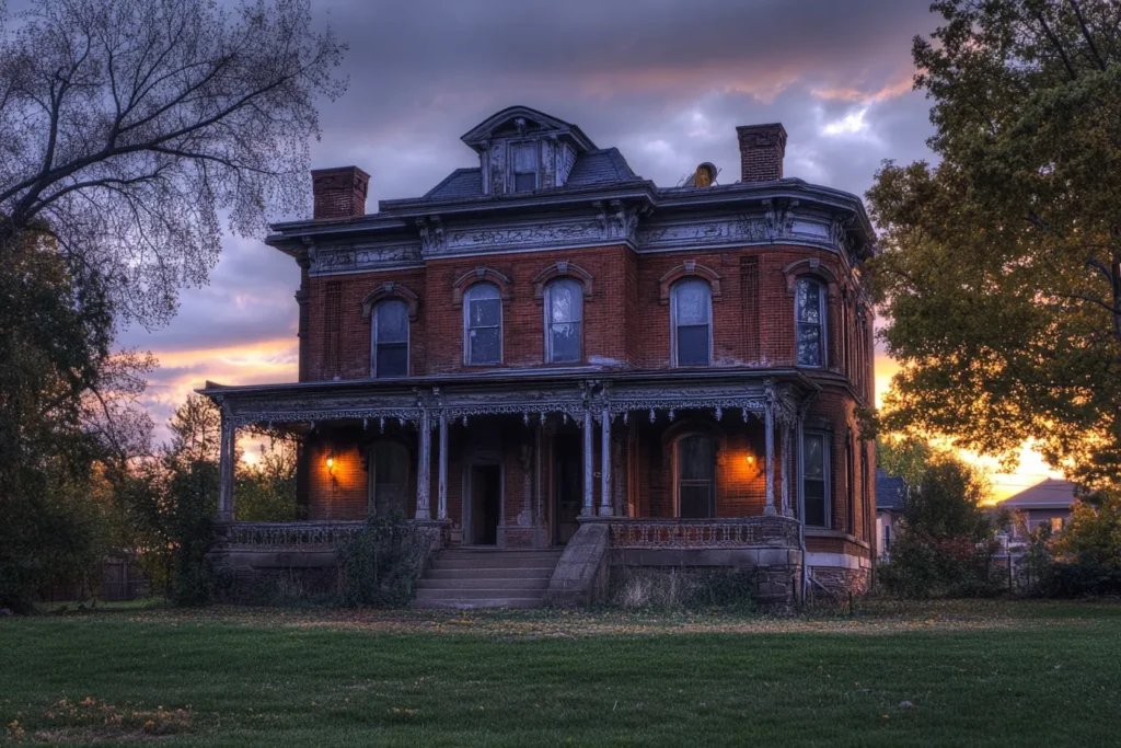 A brick mansion stands tall in Atchison, KS