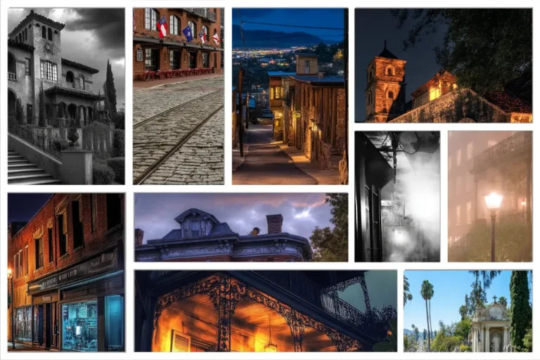 collage of Top 10 haunted cities in US to visit